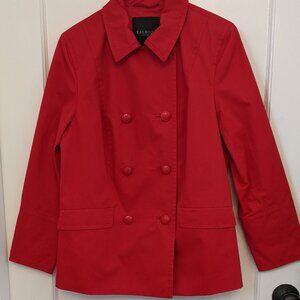 Talbots Petites Large Red Double Breasted Pea Coat PL